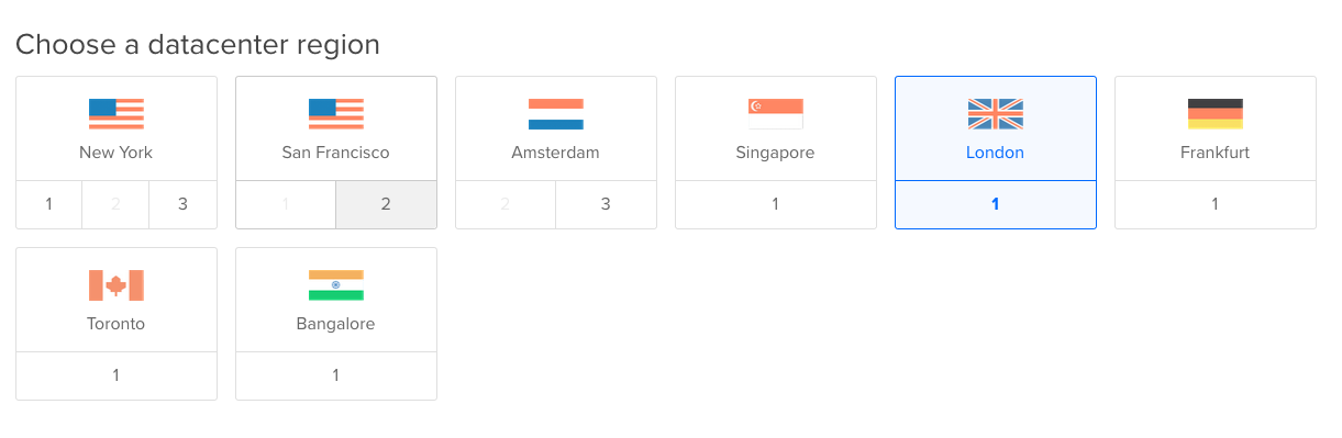 Selecting the London data center region