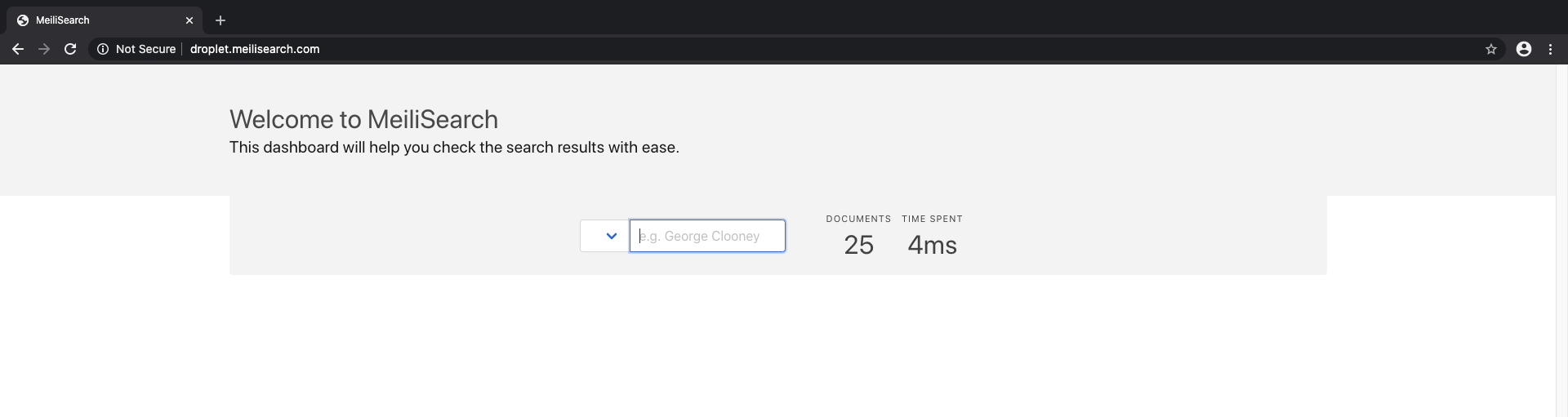 Meilisearch interface
